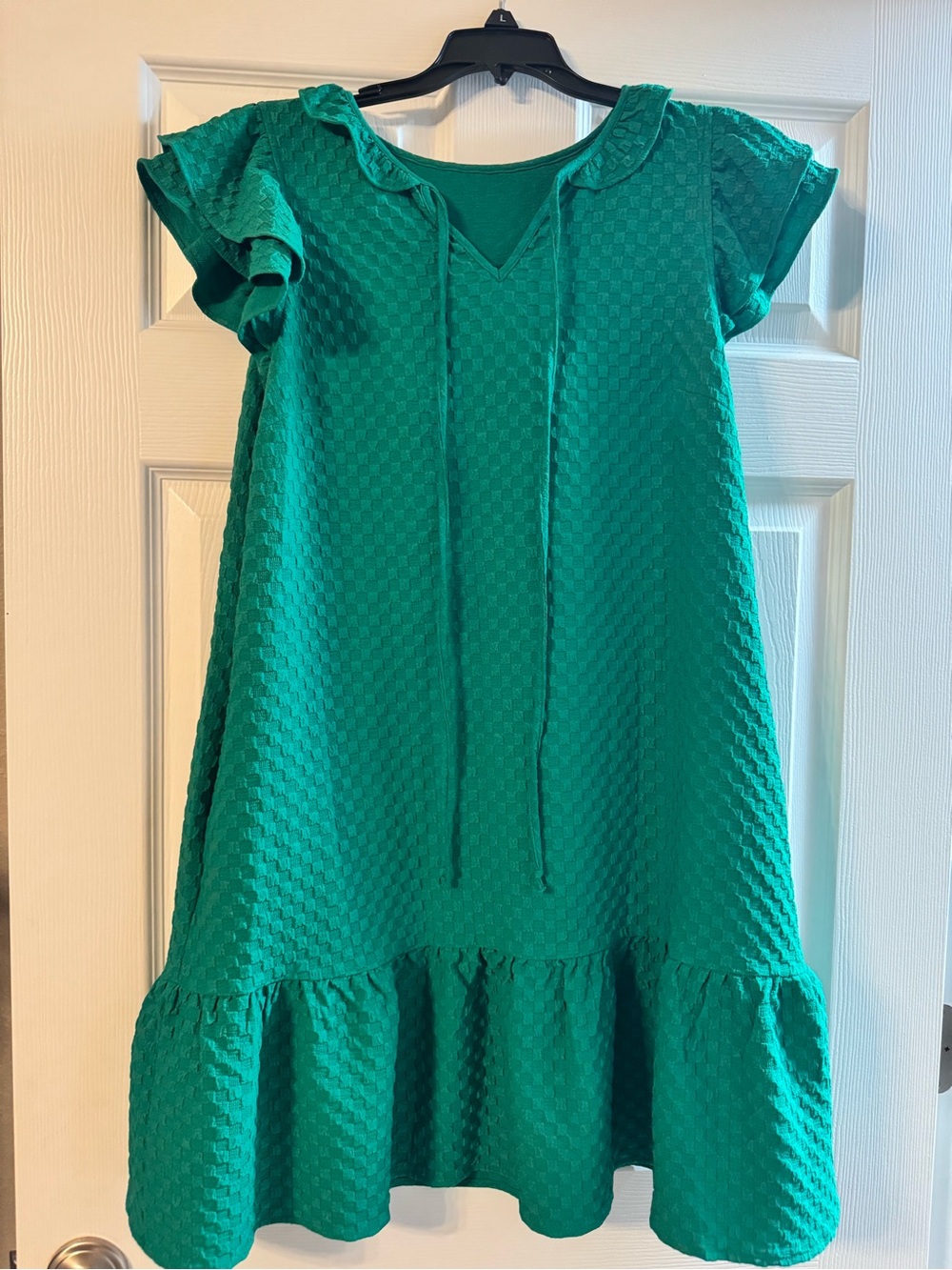 Ladies' Boutique Emerald Green Ruffle Hem Dress